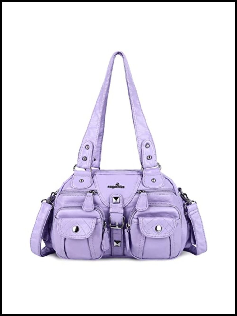 Hobo Crossbody Bag with Removable Strap Faux Leather Handbag Multi-Pocket
